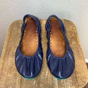 Tieks Navy Leather Classic Foldable Ballet Flats